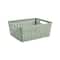 Sage Plastic Wicker Storage Basket by Simply Tidy®